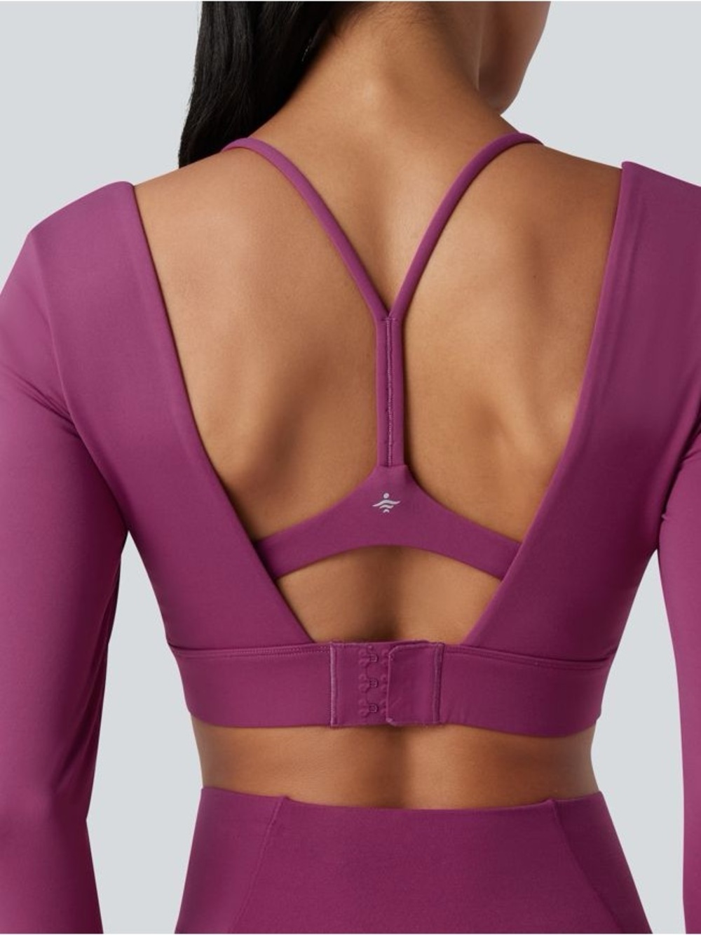Halara SoftlyZero™ Plush Square Neck Backless Adjustable Cropped Yoga Top large